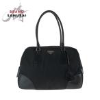 美品 PRADA プラダ テスート 三角ロゴプレート ブラック 黒 シルバー金具 ナイロン トートバッグ ショルダーバッグ レディース 502086