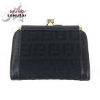 ショッピングフェンディ 美品 FENDI フェンディ ヴィンテージ ズッカ ブラック 黒 ゴールド金具 キャンバス コインケース コンパクトウォレット レディース 502649