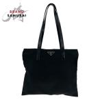 美品 PRADA プラダ テスート 三角ロゴプレート ブラック 黒 シルバー金具 ナイロン トートバッグ ショルダーバッグ レディース 502779