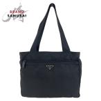 美品 PRADA プラダ テスート 三角ロゴプレート ブラック 黒 シルバー金具 ナイロン トートバッグ ショルダーバッグ レディース 502977