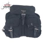 PRADA プラダ テスート 三角ロゴプレート ブラック 黒 シルバー金具 ナイロン バックパック リュックサック レディース 503005