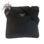 美品 PRADA プラダ テスート 三角ロゴプレート ブラック 黒 シルバー金具 ナイロン ショルダーバッグ レディース 503497