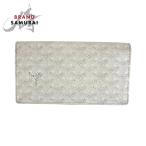 GOYARD ゴヤール ヘリンボーン ホワイト シルバー金具 PVC/レザー 長財布 ロングウォレット メンズ 503570
