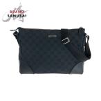 美品 GUCCI グッチ ブラック 黒 シルバー金具 GGキャンバス 114273 ショルダーバッグ 斜め掛け レディース 503777