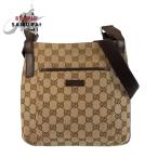 ショッピングgucci GUCCI グッチ ベージュ ブラウン シルバー金具 GGキャンバス/レザー 122793 ショルダーバッグ ポシェット レディース 503876