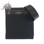 美品 GUCCI グッチ ブラック 黒 シルバー金具 ナイロン/レザー 92562 ショルダーバッグ ポシェット レディース 503919