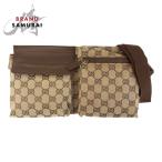 ショッピングＧＧキャンバス GUCCI グッチ ベージュ ブラウン GGキャンバス/レザー 28566 ボディバッグ ウエストポーチ 男女兼用 レディース 504640