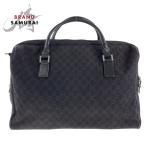  прекрасный товар GUCCI Gucci темно-коричневый серебряный металлические принадлежности GG парусина / кожа 196356 сумка "Boston bag" для мужчин и женщин женский 504672