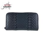 美品 BOTTEGAVENETA ボッテガヴェネタ イントレチャート ブラック 黒 レザー 長財布 ロングウォレット メンズ 504768