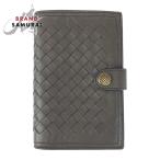 BOTTEGAVENETA ボッテガヴェネタ イントレチャート 男女兼用 ブラウン レザー 二つ折り財布 コンパクトウォレット メンズ 504955