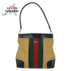 GUCCI グッチ シェリーライン ベージュ レッド グリーン シルバー金具 キャンバス 001 4231 ショルダーバッグ 肩掛け レディース 505096