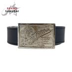 LOUIS VUITTON ルイヴィトン サンチュール ジーンズ 100cm/40インチ ブラック 黒 シルバー金具 レザー/メタル M6812 ベルト メンズ 505270