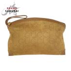 GUCCI Gucci Vintage Brown бежевый Gold металлические принадлежности замша 004 113 0367 клатч ручная сумочка мужской 505419