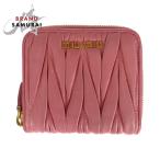 ショッピングMIUMIU MIUMIU ミュウミュウ マテラッセ ピンク ゴールド金具 レザー 二つ折り財布 コンパクトウォレット レディース 505502