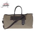 GUCCI Gucci Brown серебряный металлические принадлежности GGs шкив m парусина / кожа 101672 сумка "Boston bag" сумка на плечо 2way мужской 505518