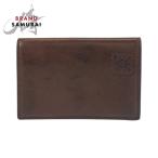 LOEWE Loewe дыра грамм Brown кожа футляр для карточек футляр для визитных карточек мужской 505678