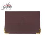  прекрасный товар CARTIER Cartier Must линия wine red бордо Gold металлические принадлежности кожа футляр для карточек футляр для визитных карточек для мужчин и женщин женский 505783