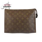 美品 LOUIS VUITTON ルイヴィトン ヴィンテージ モノグラム ポッシュ トワレット ブラウン M47542 クラッチバッグ ポーチ メンズ 506195