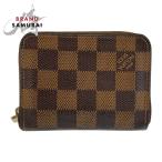 ショッピングLOUIS 美品 LOUIS VUITTON ルイヴィトン ダミエ ジッピーコインパース ブラウン PVC N63070 コインケース コンパクトウォレット 506245