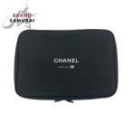 CHANEL Chanel кисть не использовался черный белый нейлон сумка косметичка женский 506819