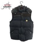 美品 MONCLER モンクレール VISVIMコラボ ネイビー シルバー金具 コットン 1209V4331105 ダウンベスト メンズ 506838