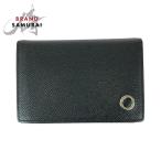 美品 BVLGARI ブルガリ ブラック 黒 シルバー金具 レザー 30400 カードケース パスケース 名刺入れ メンズ 600072