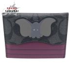  прекрасный товар COACH Coach Disney сотрудничество signature черный чёрный лиловый кожа M1991 футляр для карточек чехол для пропуска женский 600295