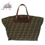 FENDI フェンディ ズッカ ブラウン シルバー金具 ナイロン/レザー 71-15823-2-002 トートバッグ エコバッグ レディース 600728