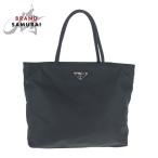 美品 PRADA プラダ テスート  三角ロゴプレート三角 ブラック 黒 シルバー金具 ナイロン トートバッグ ハンドバッグ  レディース 601100