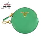 美品 PRADA プラダ サフィアーノ グリーン ゴールド金具 レザー コインケース 小銭入れ レディース 601211