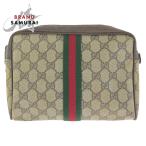GUCCI Gucci Vintage Sherry линия Old Gucci бежевый Gold металлические принадлежности GGs шкив m парусина клатч 601349