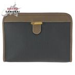  прекрасный товар Dunhill Dunhill серый Brown Gold металлические принадлежности PVC/ кожа клатч ручная сумочка мужской 601908
