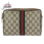GUCCI Gucci Vintage Old Gucci Sherry линия бежевый Gold металлические принадлежности GGs шкив m парусина клатч 602291