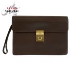 LOEWE Loewe дыра грамм Brown Gold металлические принадлежности кожа клатч ручная сумочка мужской 603713