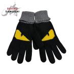  прекрасный товар FENDI Fendi сумка bagz черный серый вязаный перчатки мужской S1-00144