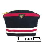 # прекрасный товар # Prada kana pa сумка бардачок парусина rosso черный красный GP 1N1758 [184581]