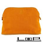 # б/у # Hermes Bolide сумка cosme косметичка бардачок парусина orange [23792]10