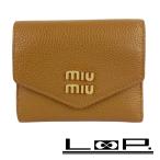 ■美品■　ミュウミュウ 三つ折り 財布 コンパクト レザー ブラウン 箱 【301919】6