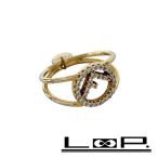 ■中古■　フェンディ リング 指輪 エフイズ アクセサリー GP ゴールド ラインストーン #S 8AG930 【332708】1