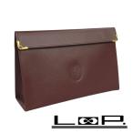 # новый такой же # Cartier Must сумка косметика макияж бардачок бордо кожа L3000088 коробка [345791]7