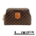 # новый такой же # Celine Macadam сумка бардачок макияж cosme PVC Brown [386213]7