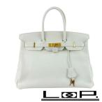 ■美品■　エルメス バーキン 35 ハンド バッグ GP トリヨン ブロン ホワイト X刻 箱 【419645】7