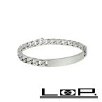 # б/у # Tiffany браслет ID plate аксессуары серебряный SV925[446351]8