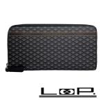 ■新同■　 ダンヒル ラウンド 長財布 札入れ カード入れ エンジンターン レザー グレー ブラック 箱【460401】10