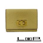 フェンディ ■美品■ ピーカブー 三つ折り 財布 コンパクト ウォレット  レザー ベージュ 8M0426 箱 【537820】8