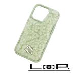  MiuMiu # не использовался # смартфон iPhone 14Pro кейс овца мех шерсть зеленый 5ZH163 коробка [555695]1