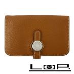  Hermes # б/у #dogon футляр для карточек футляр для визитных карточек бизнес togo Gold *E.[603785]8