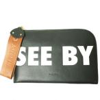 ショッピングchloe 新品 SEE BY CHLOE シーバイクロエ JORIS カウレザークラッチバッグ チャーム付き 18AP822443 BLACK IPAD CASE カバン g12790