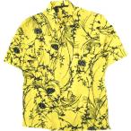 HAIDER ACKERMANN ハイダーアッカーマン 17SS Floral Printed Silk Short Sleeve Shirt フローラルプリントシルクシャツ S イエロー 薔薇