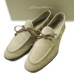 Santoni x BEAMS F солнечный to-ni Beams ef специальный заказ замша мокасины 19517 6.5(25.5cm) бежевая кожа Loafer туфли без застежки обувь 